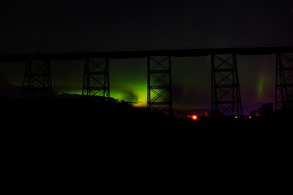 NORTHERN LIGHTS OVER THE TRESTLE